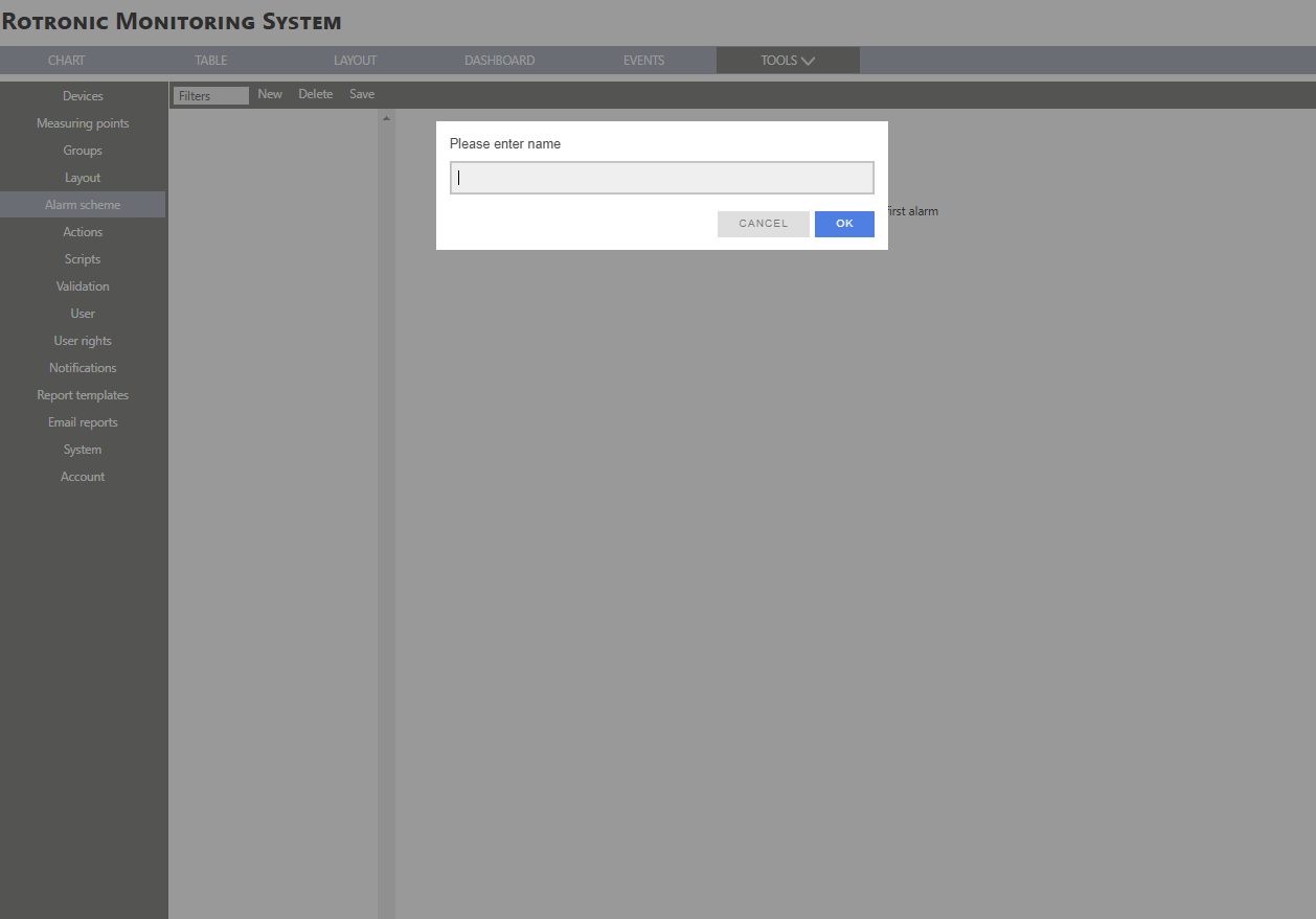 Add an alarm scheme step 3