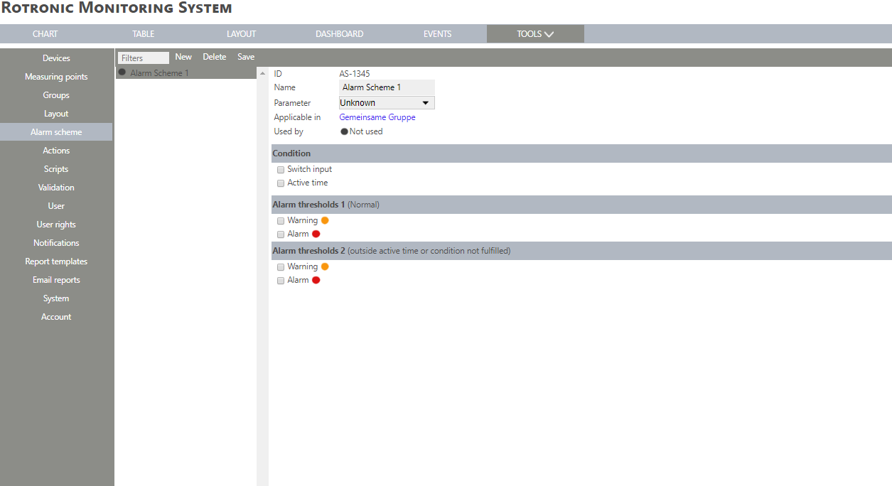 Add an alarm scheme step 4