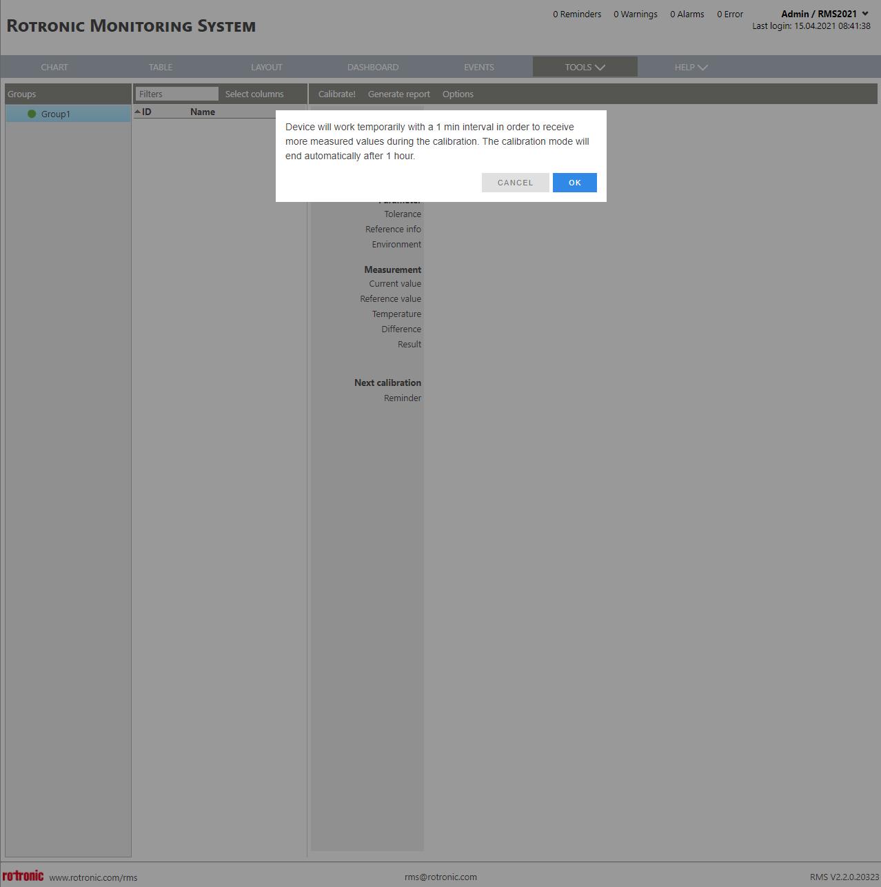 Calibrate New+Options+Calibration Mode