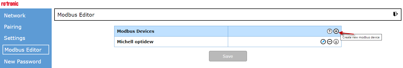 Modbus Editor add new device