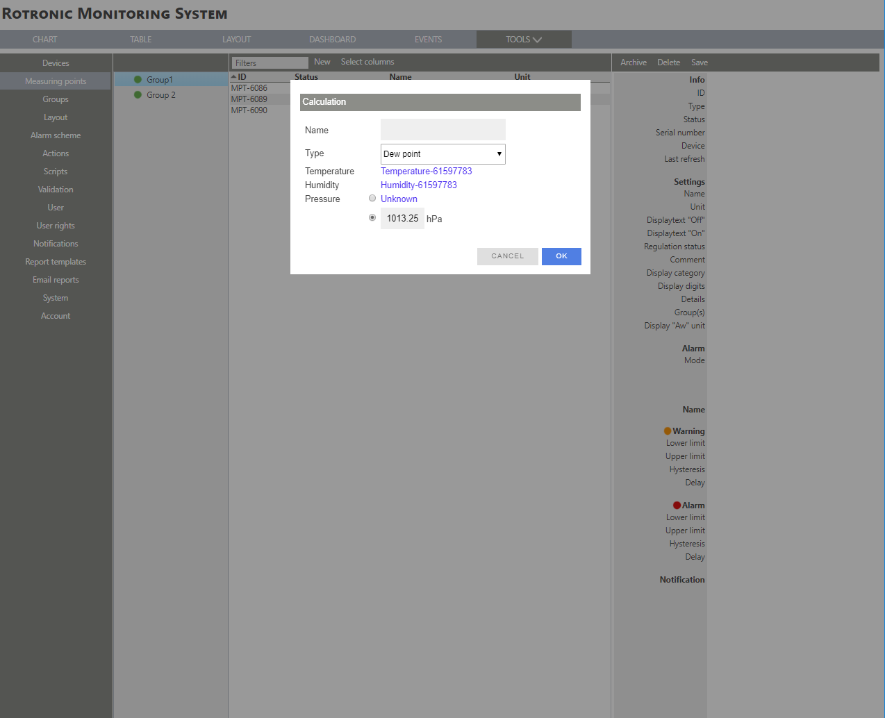 RMS add a psychrometric calculation step 8