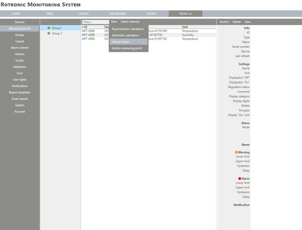 RMS add a virtual button step 3