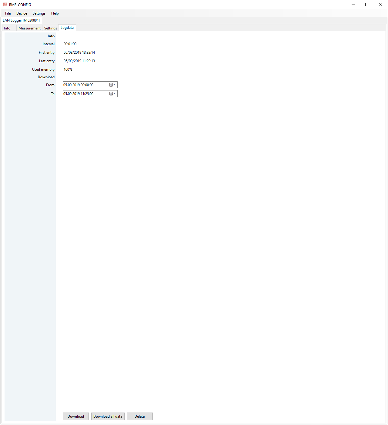 RMS-CONFIG log data