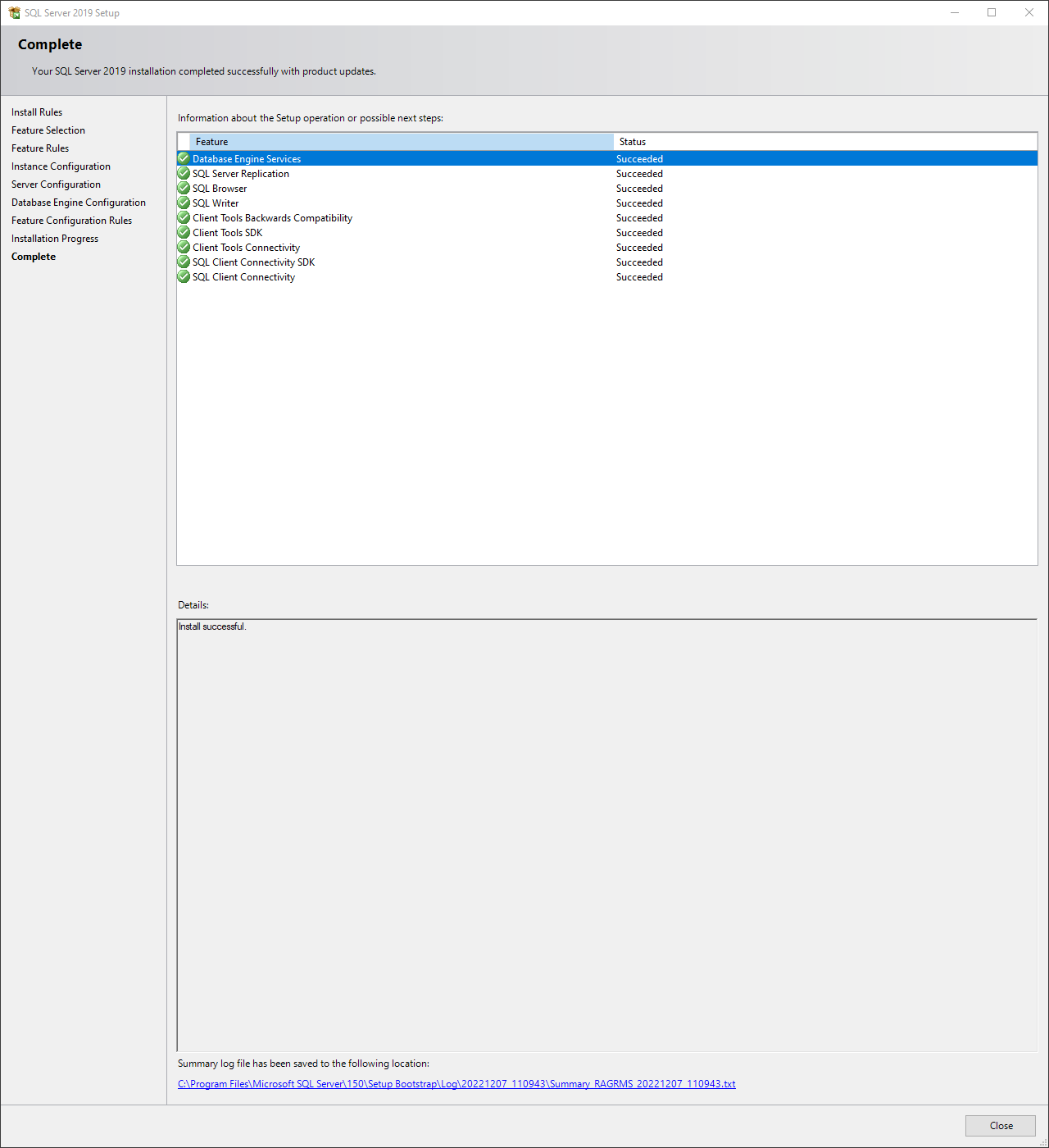 SQL Installation 19