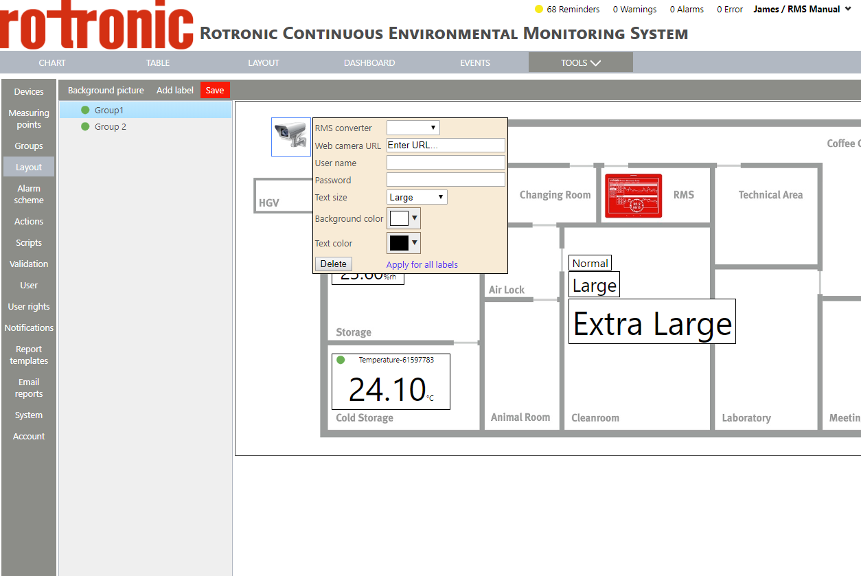 add a web camera label 3