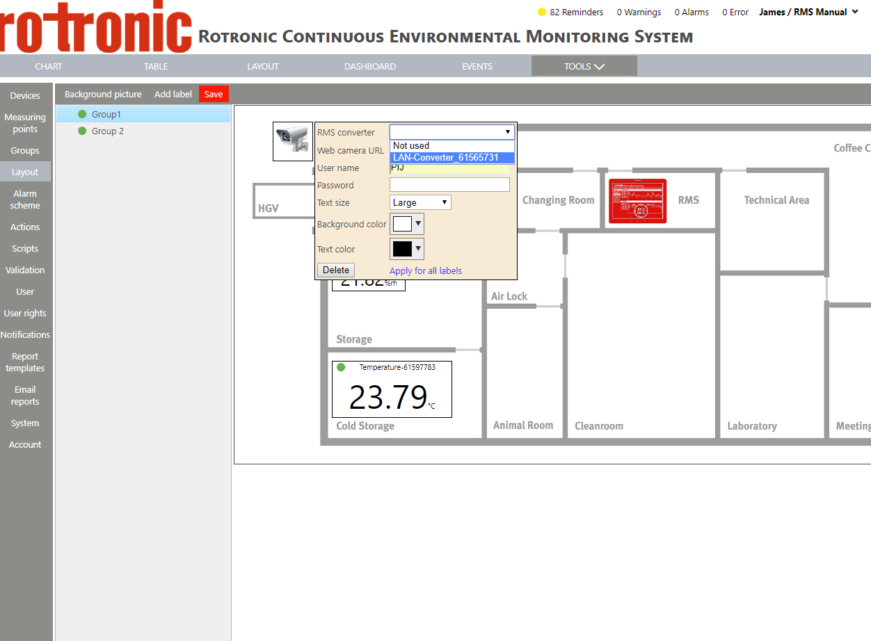add a web camera label 4