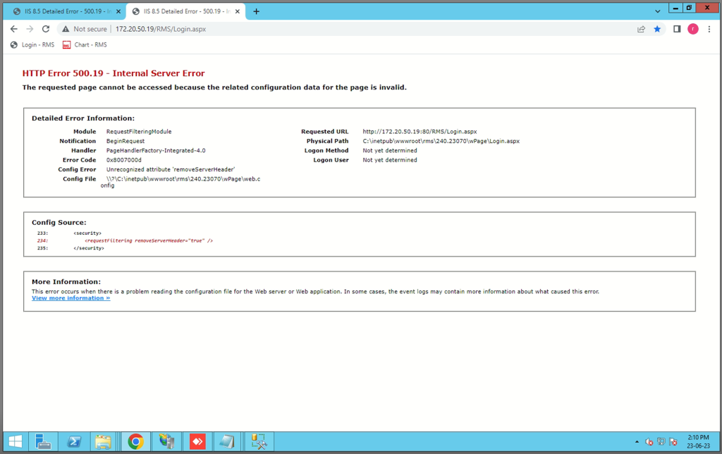error 500.19 3
