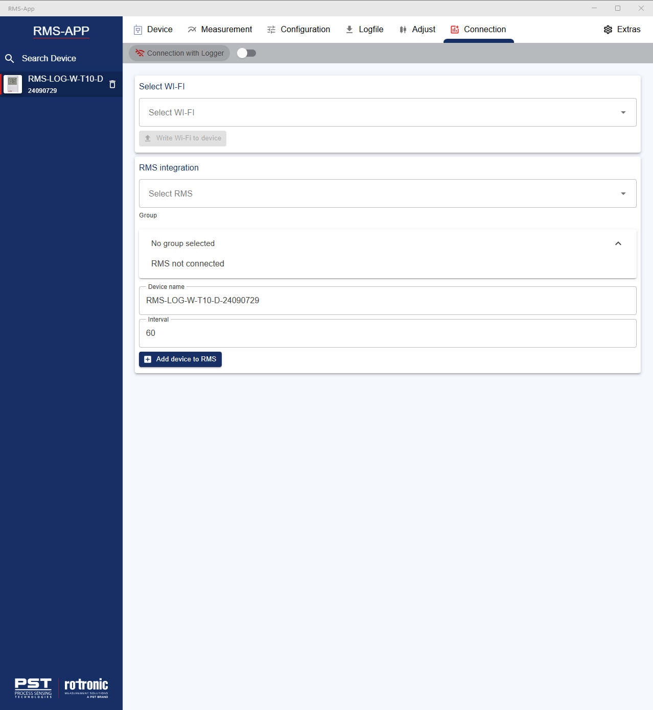 rms-app connection